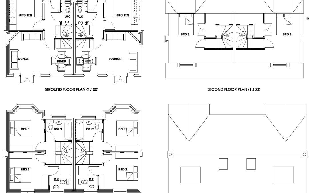 Development of garden into two semi detached homes